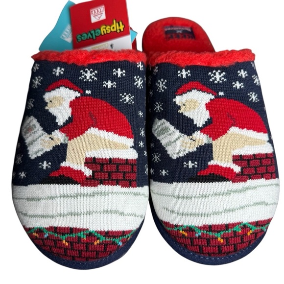 REEF Collab Tipsy Elves Mens Slippers Santa Log Festive Christmas Size 7 - Picture 1 of 6